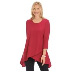 ❤️3 for $10❤️Eva Varro Red Asymmetrical Tunic Top